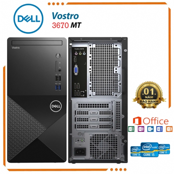 Máy Tính Dell Vostro 3670 MT Core i3 8100, Ram 8G, SSD 256G ( Wifi + Bluetooth )